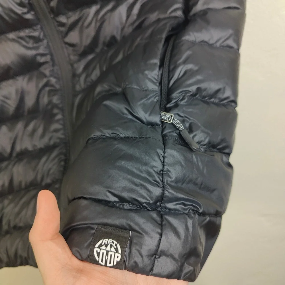 REI Co-op Mens Vest Small Black Puffer Down Insulated Quilted Hiking Outdoor